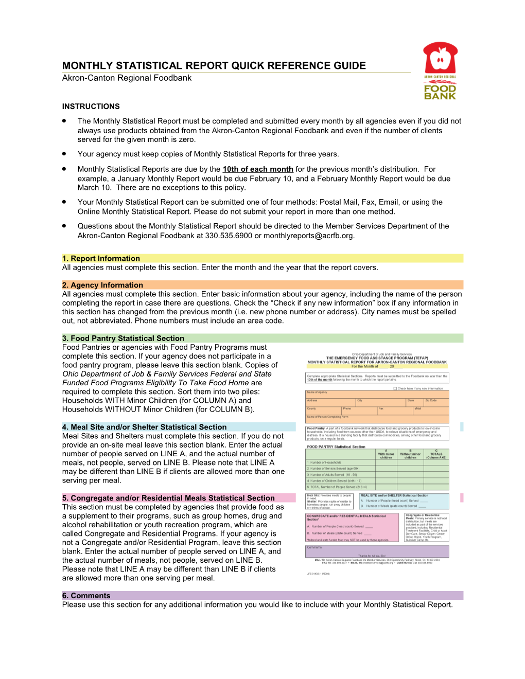 Your Agency Must Keep Copies of Monthly Statistical Reports for Three Years