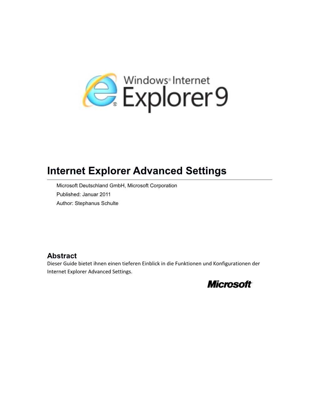 Internet Explorer Advanced Settings