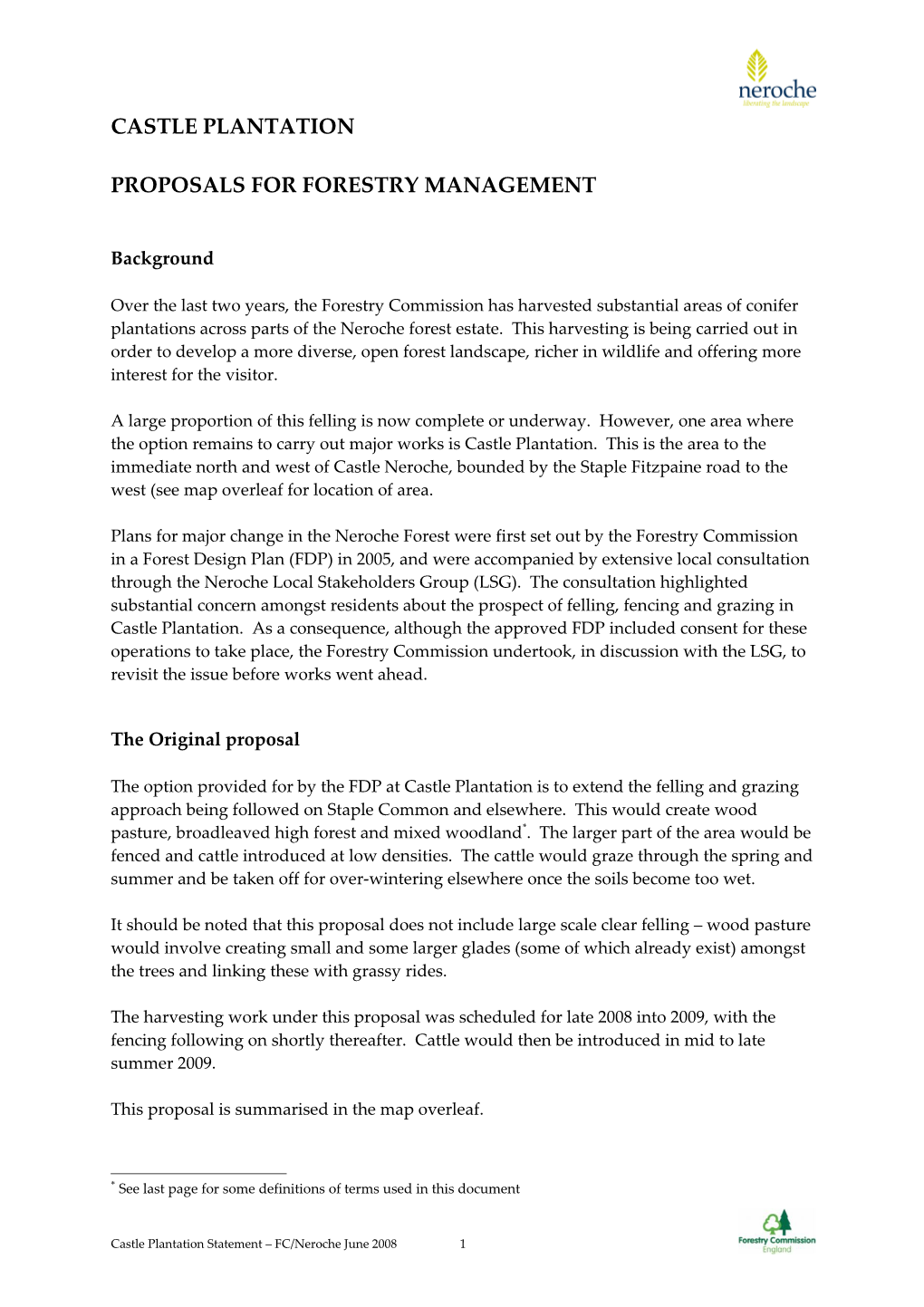 Proposals for Forestry Management