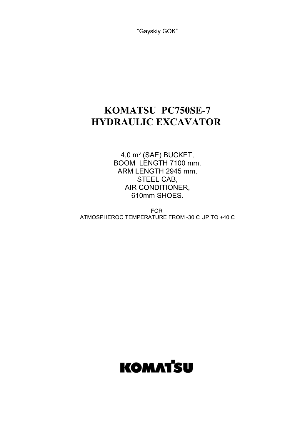 Hydraulic Excavator