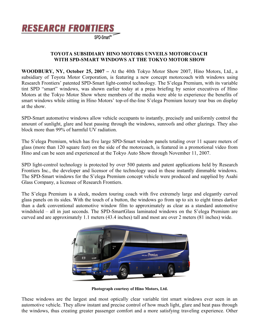 Toyota Subsidiary Hino Motors Unveils Motorcoach