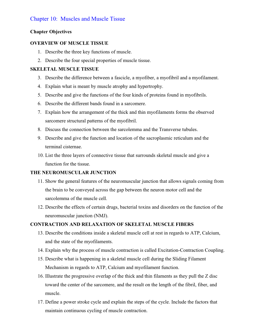 Chapter 9: Muscles and Muscle Tissue