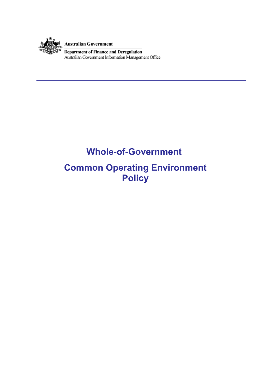 Common Operating Environment Policy