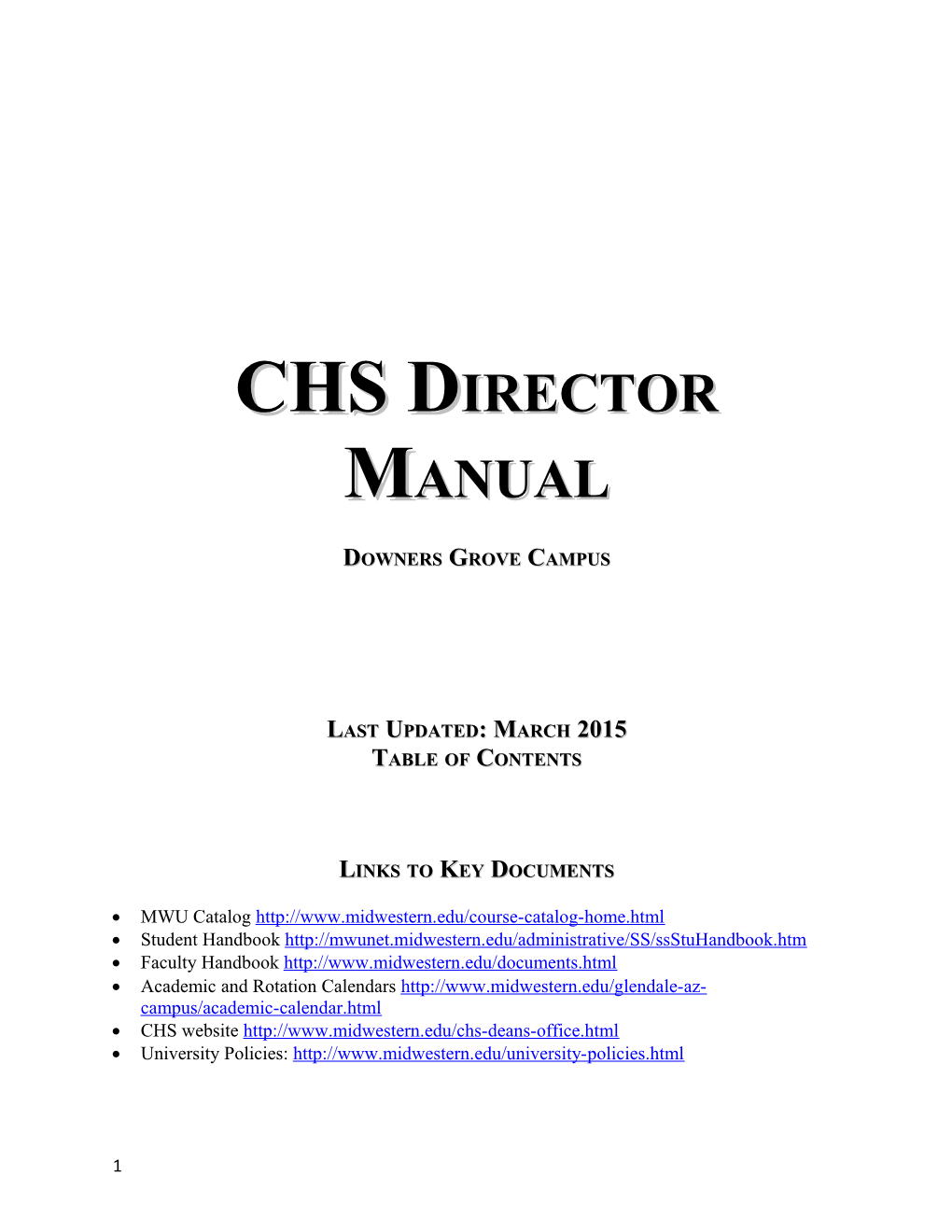 CHS Director Manual