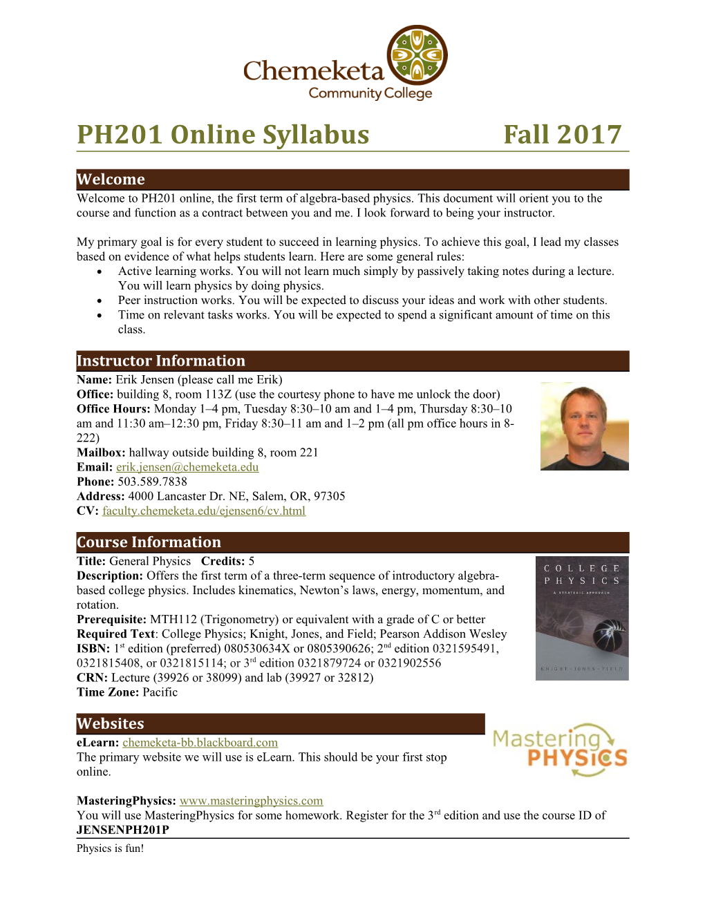 PH 201 General Physics Fall 2001