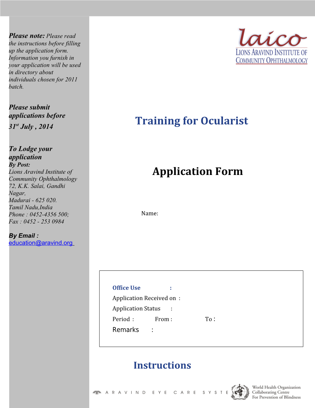 Training for Ocularist