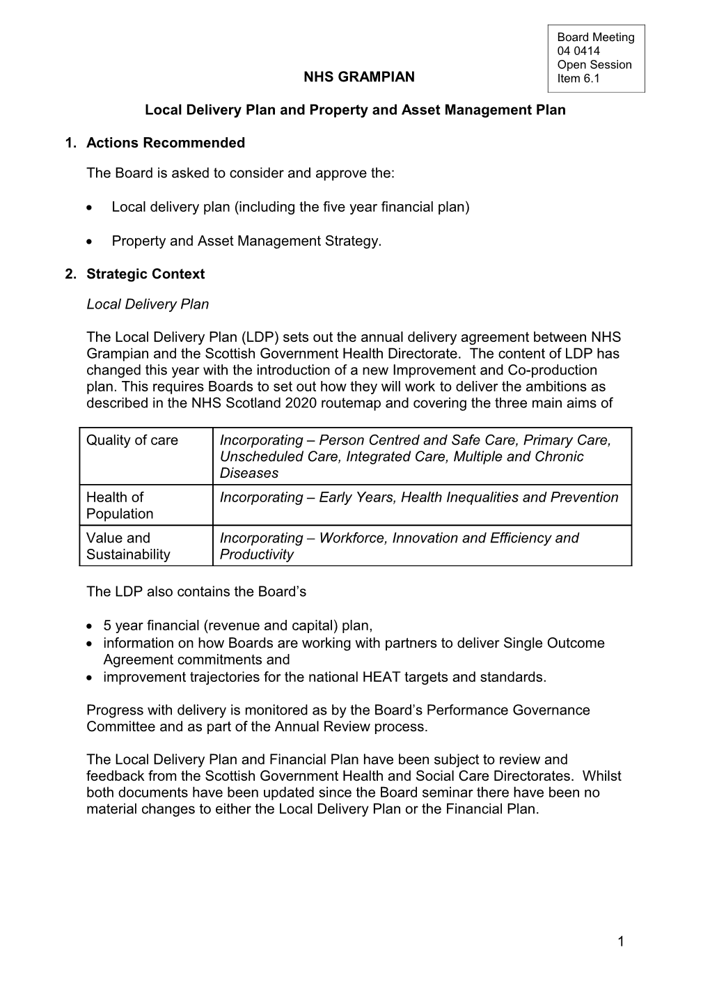 Item 6.1 for 4 Apr 2014 LDP and PAMP