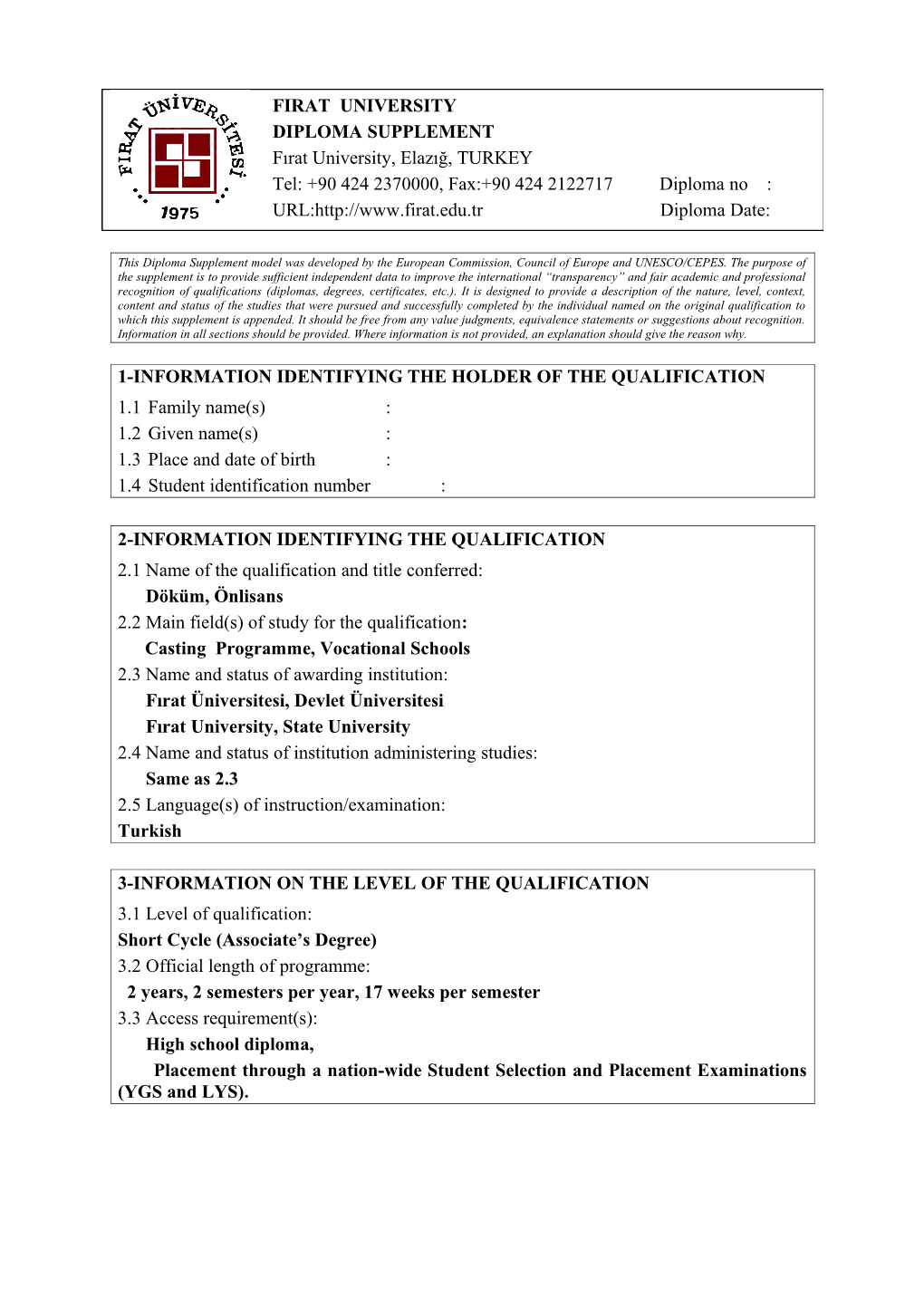 1-Information Identifying the Holder of the Qualification