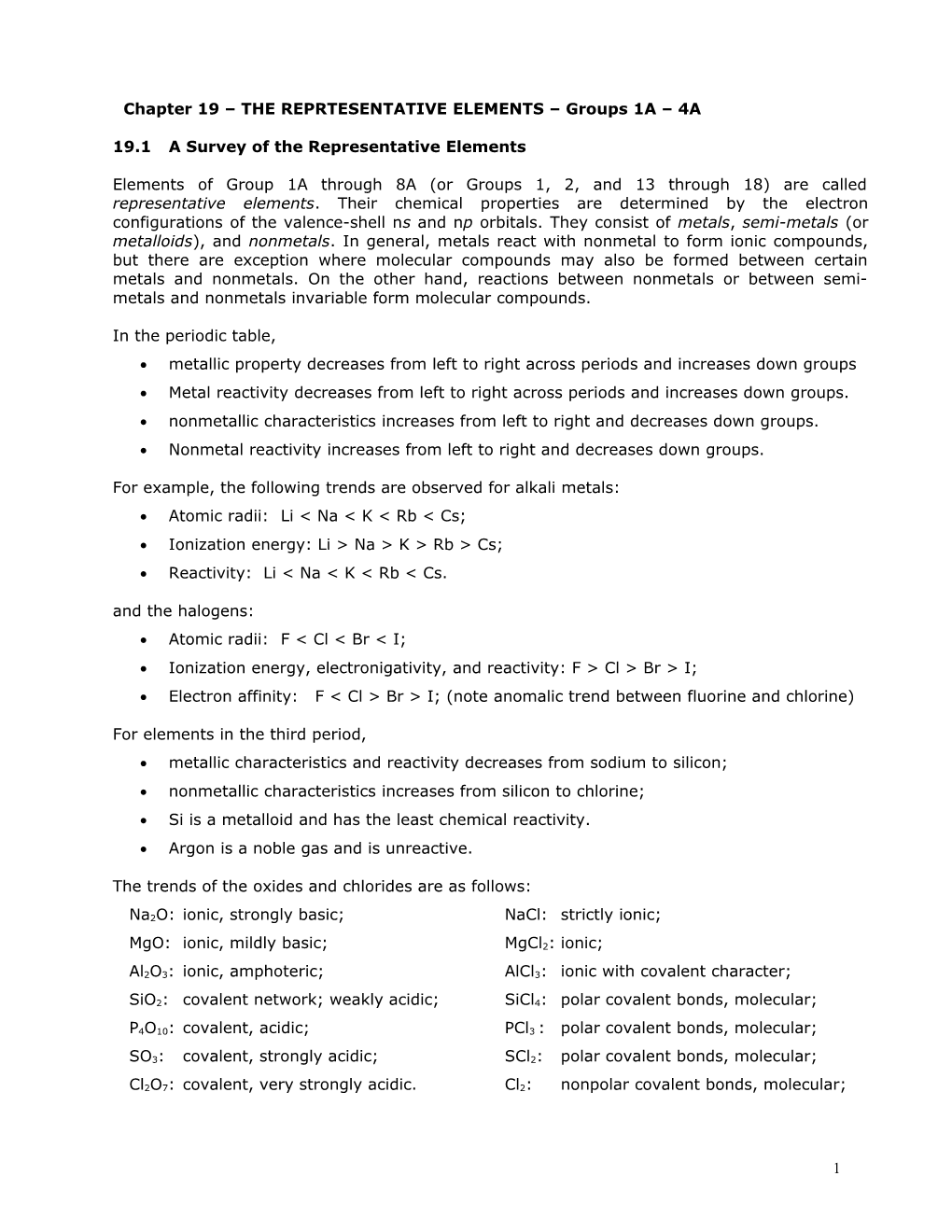 14 - Periodic Trends in the Main Group Elements