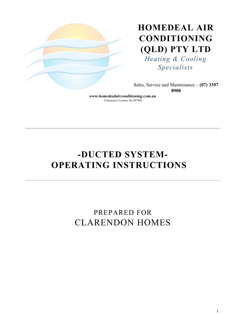 QLD Clarendon Operating Instructions 2015