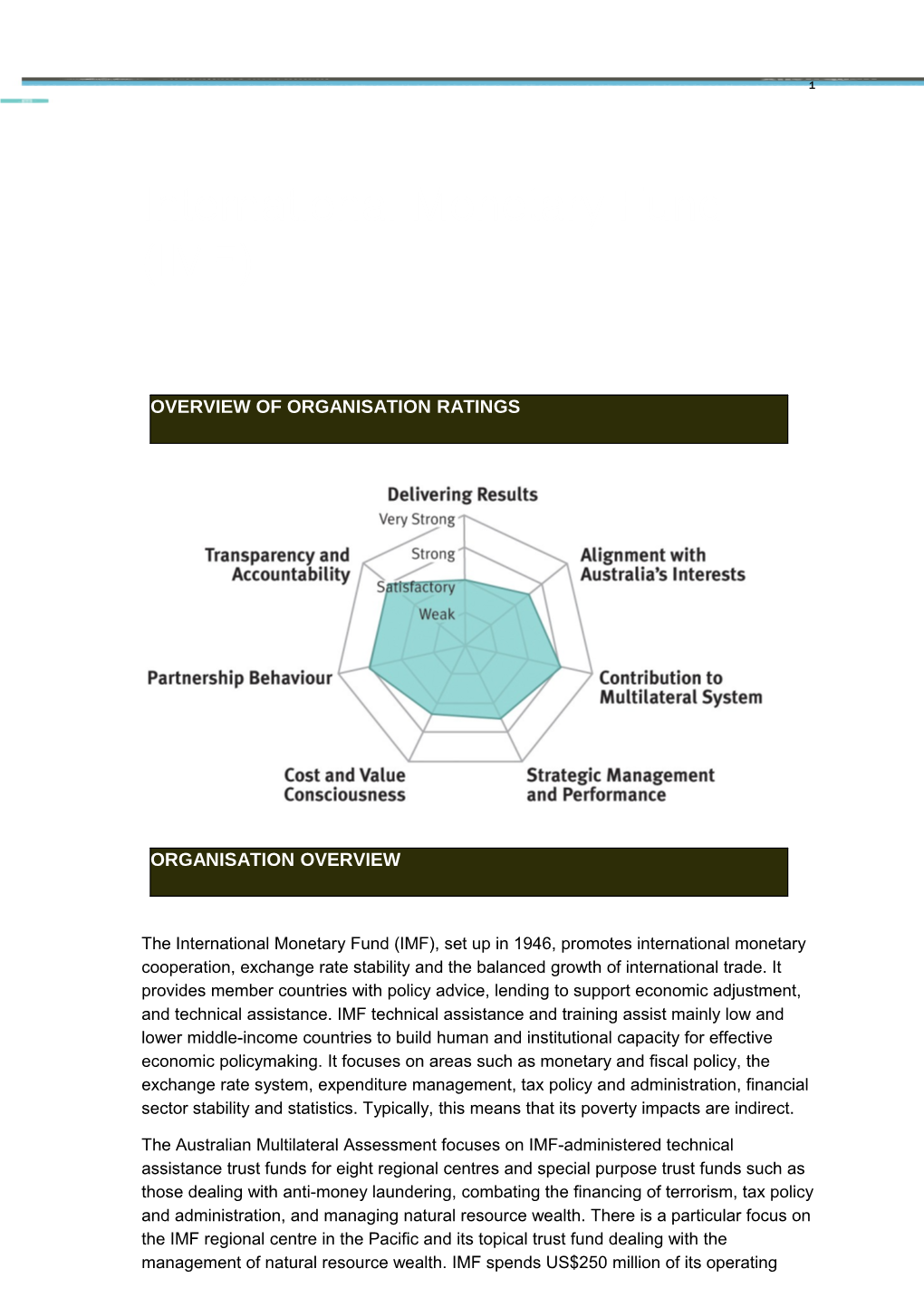 International Monetary Fund (IMF)