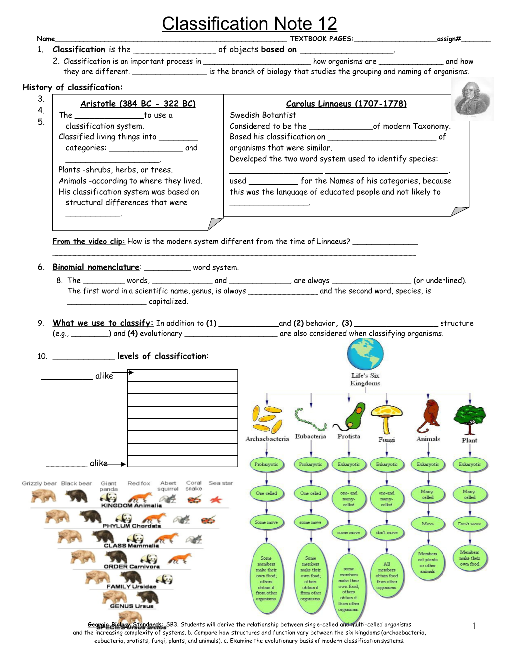 Classification Note 12