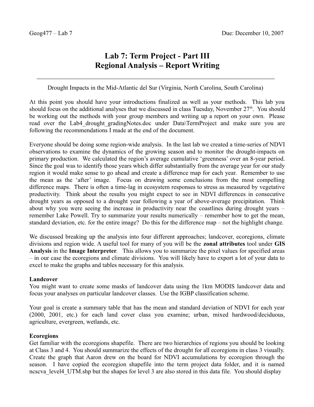 Lab 6: Term Project Part II