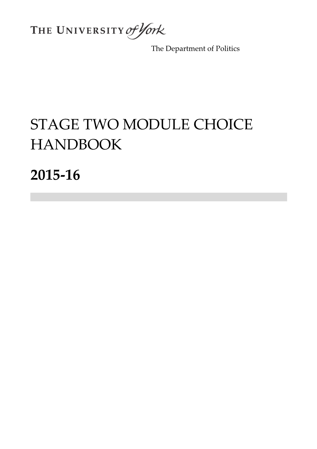 Stage Twomodule Choice Handbook