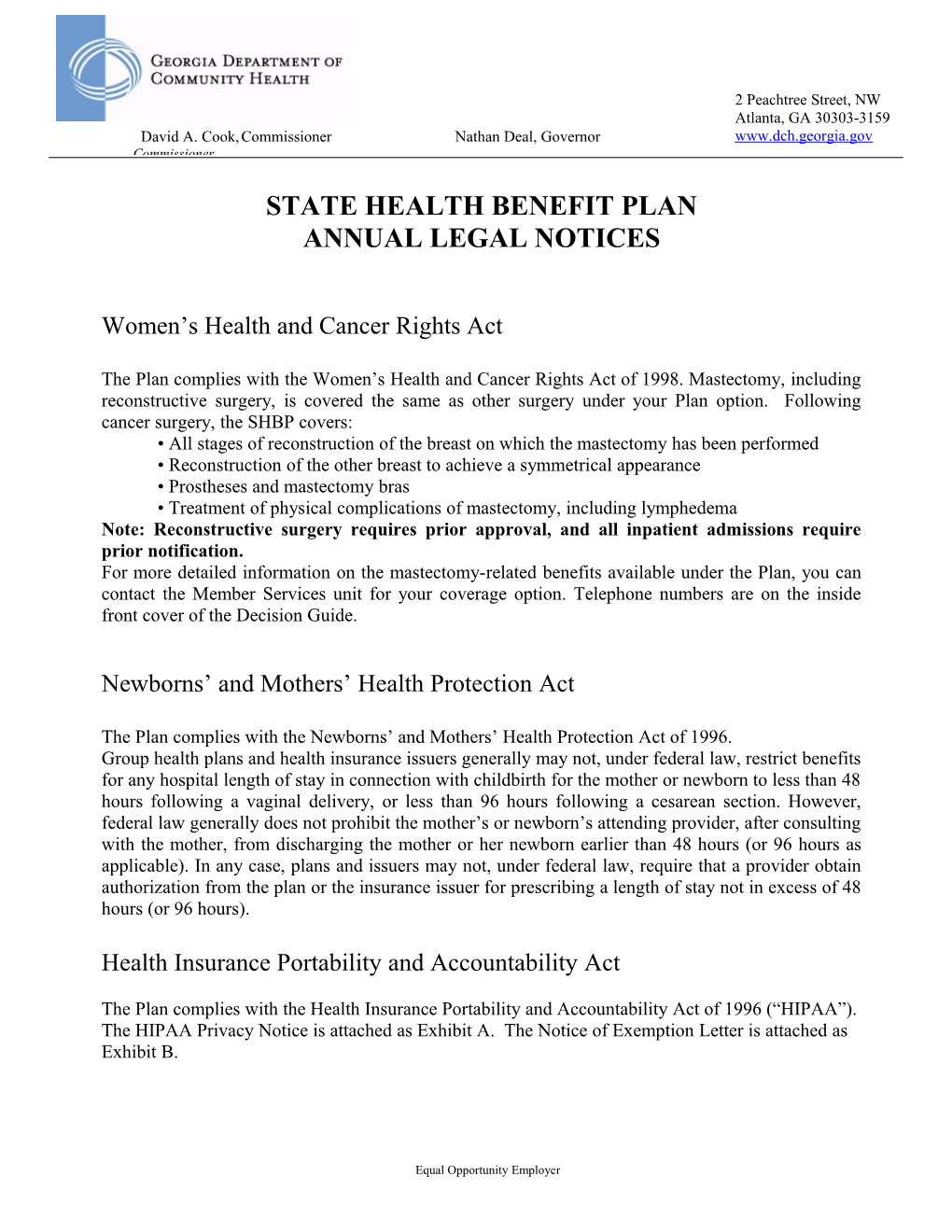 State Health Benefit Plan