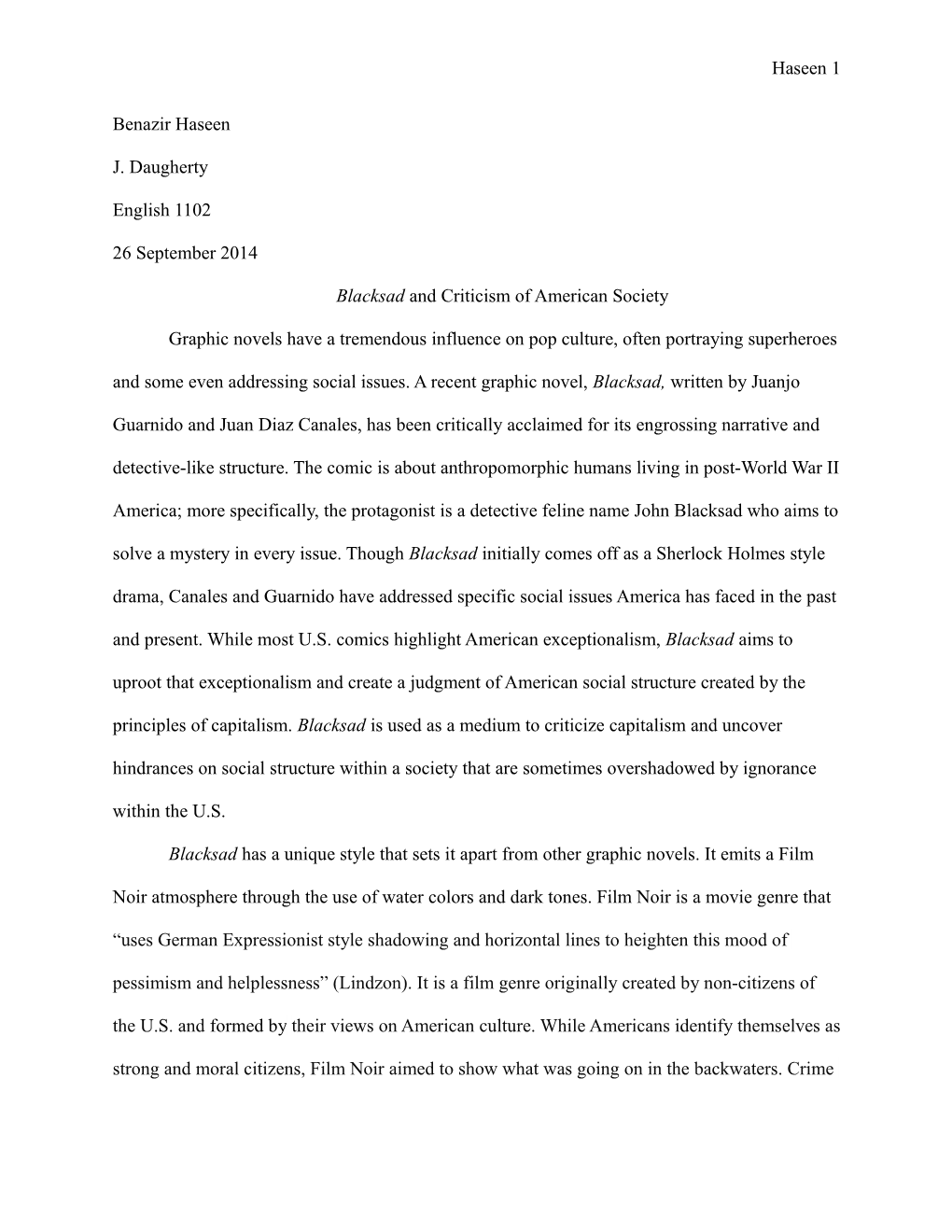 Cultural Analysis Essay