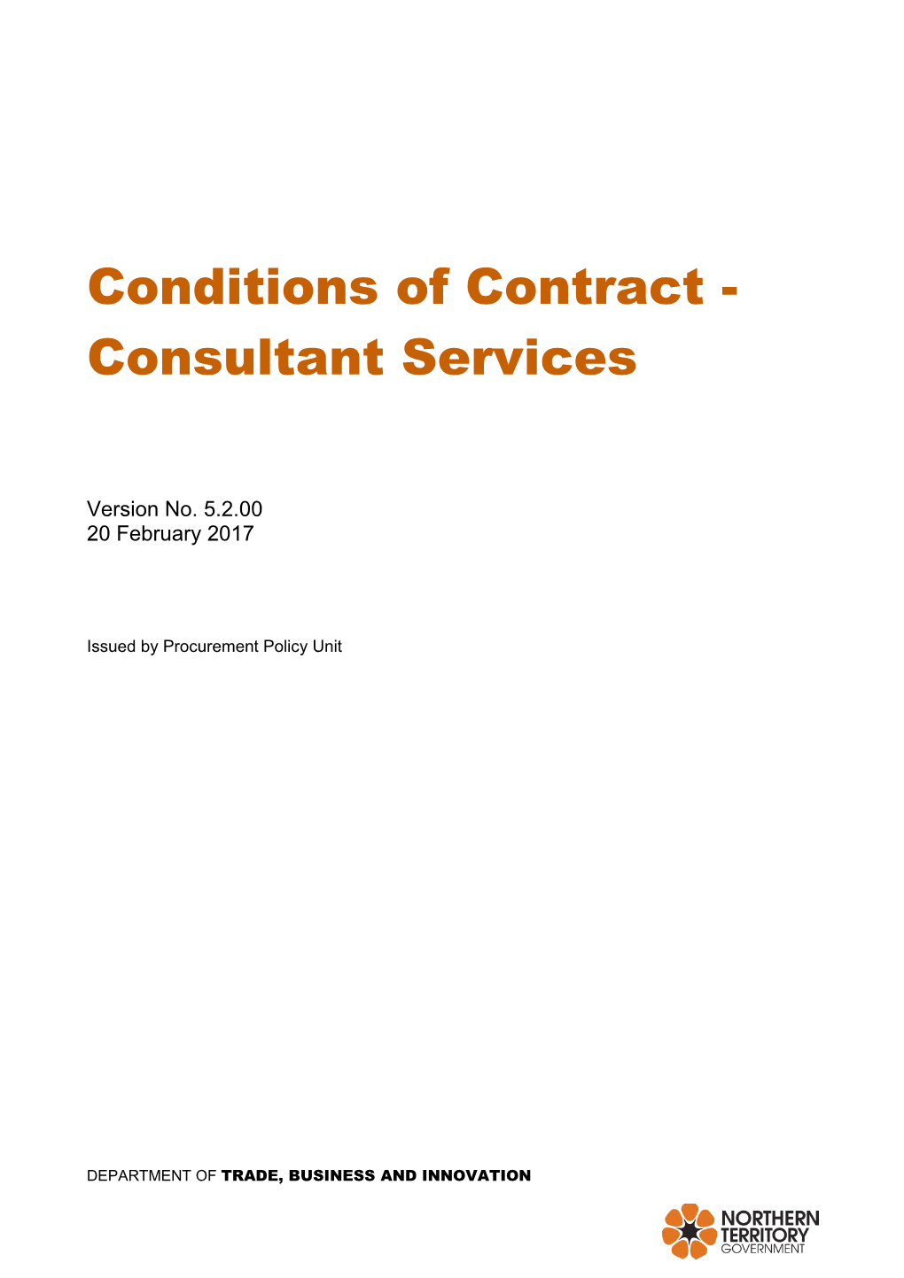 Conditions of Contract - Consultant Services