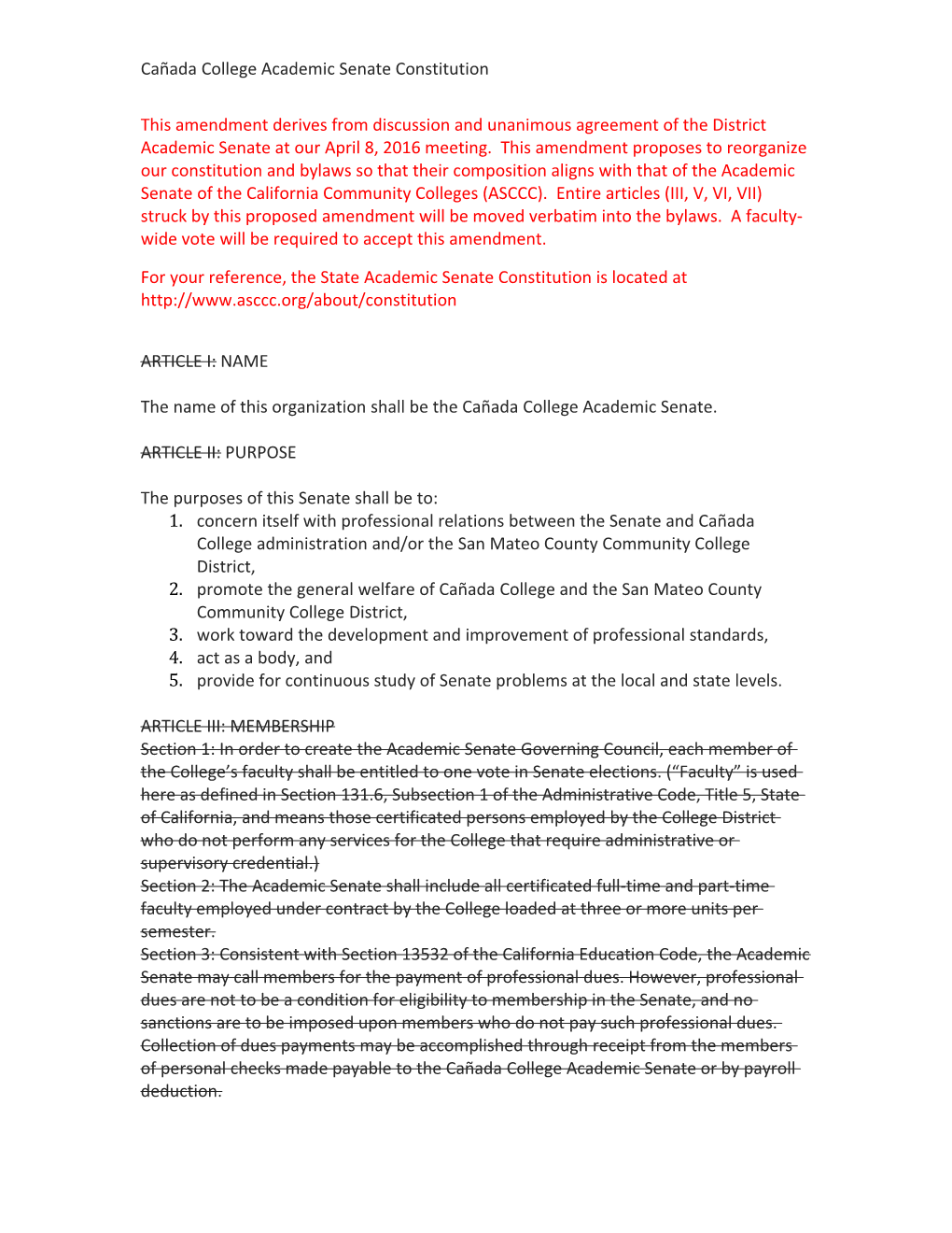 Cañada College Academic Senate Constitution