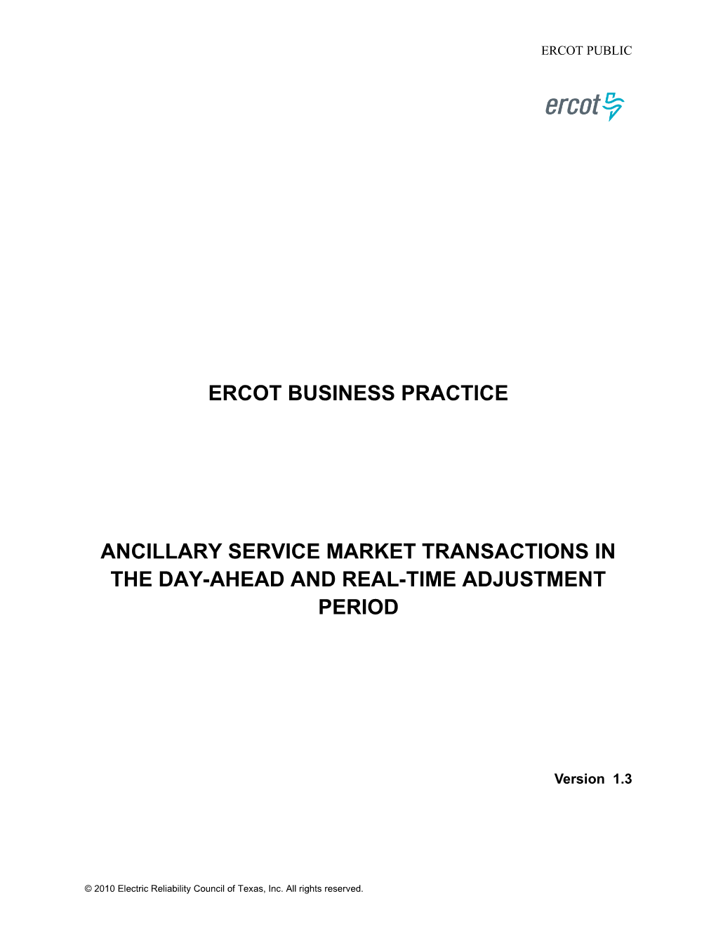 Ercot Business Practice