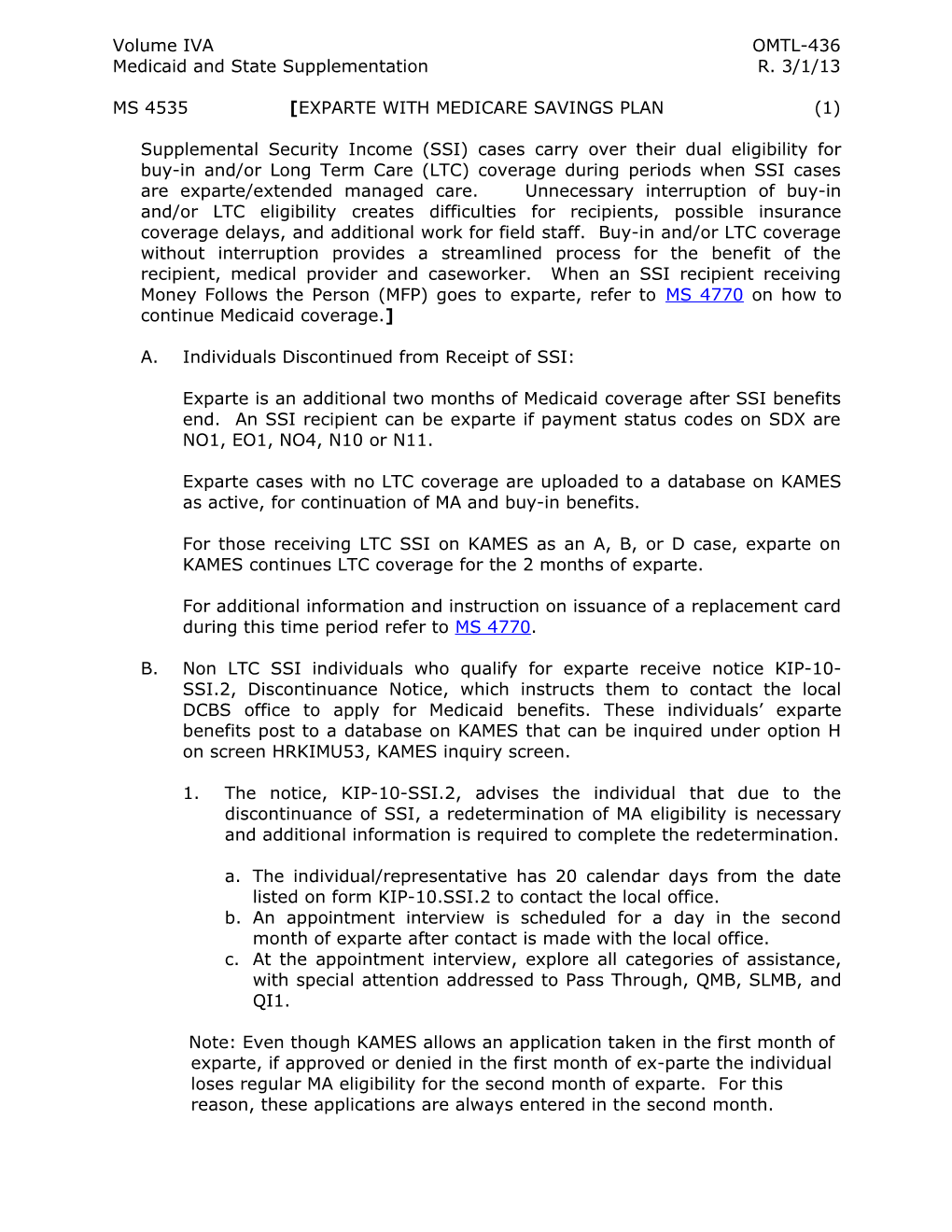 A.Individuals Discontinued from Receipt of SSI