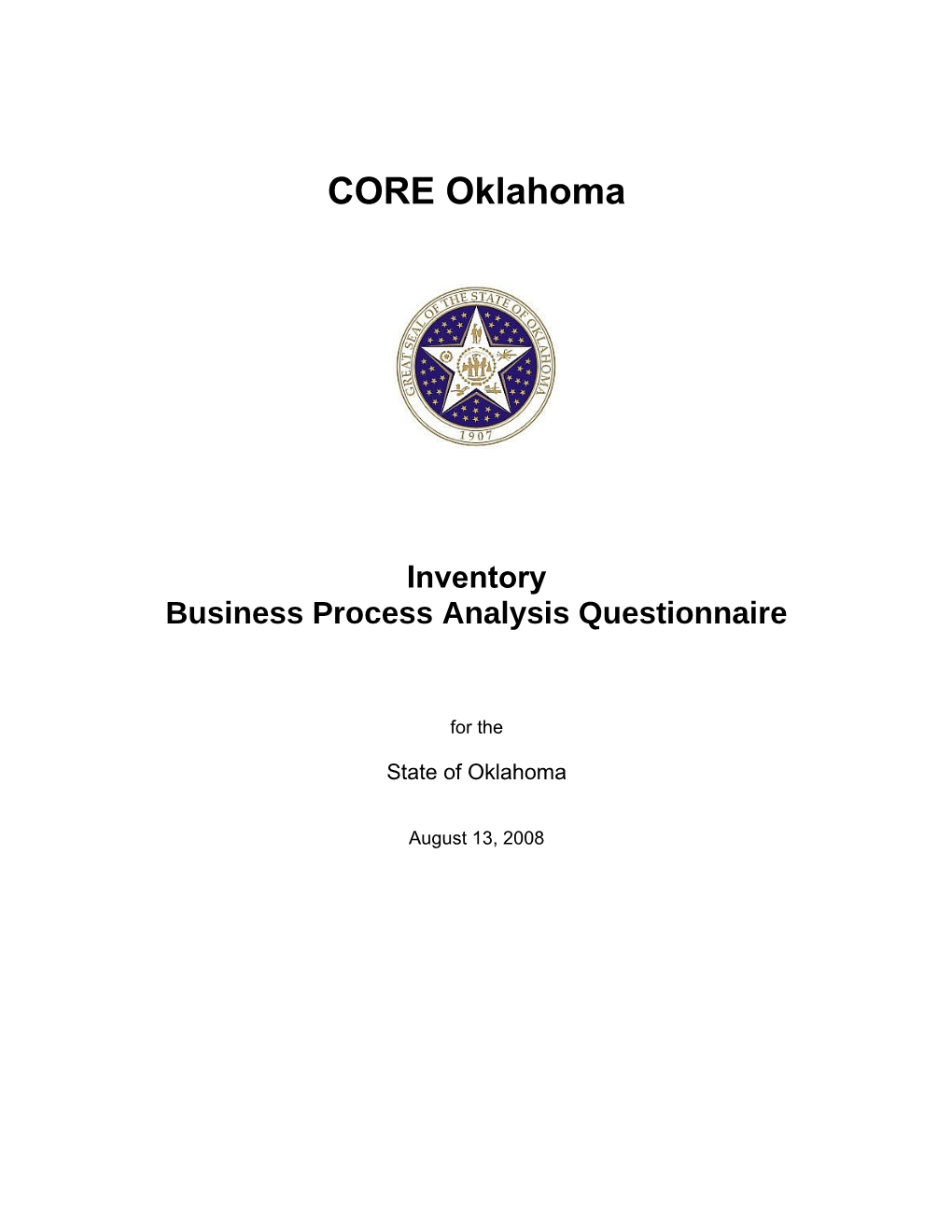 Inventory Business Process Analysis Questionnaire