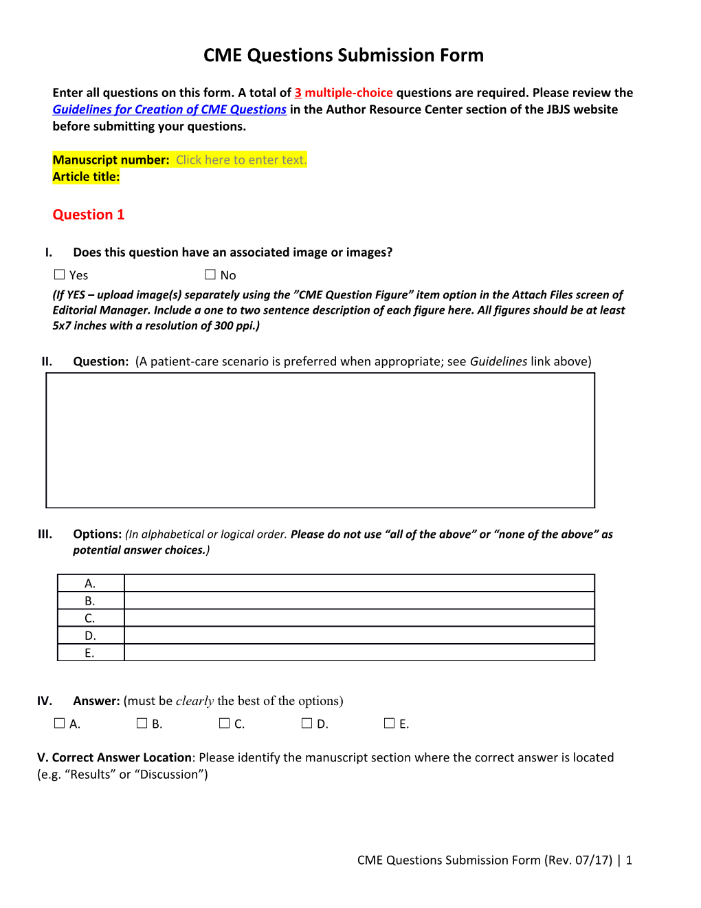 CME Questions Submission Form