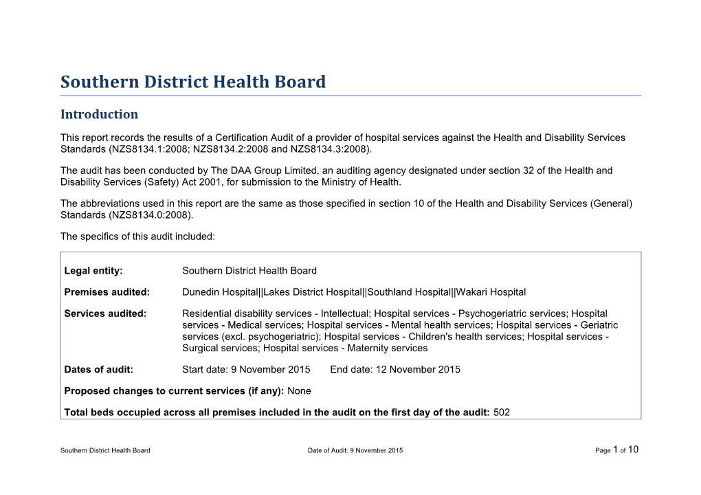 Southern District Health Board