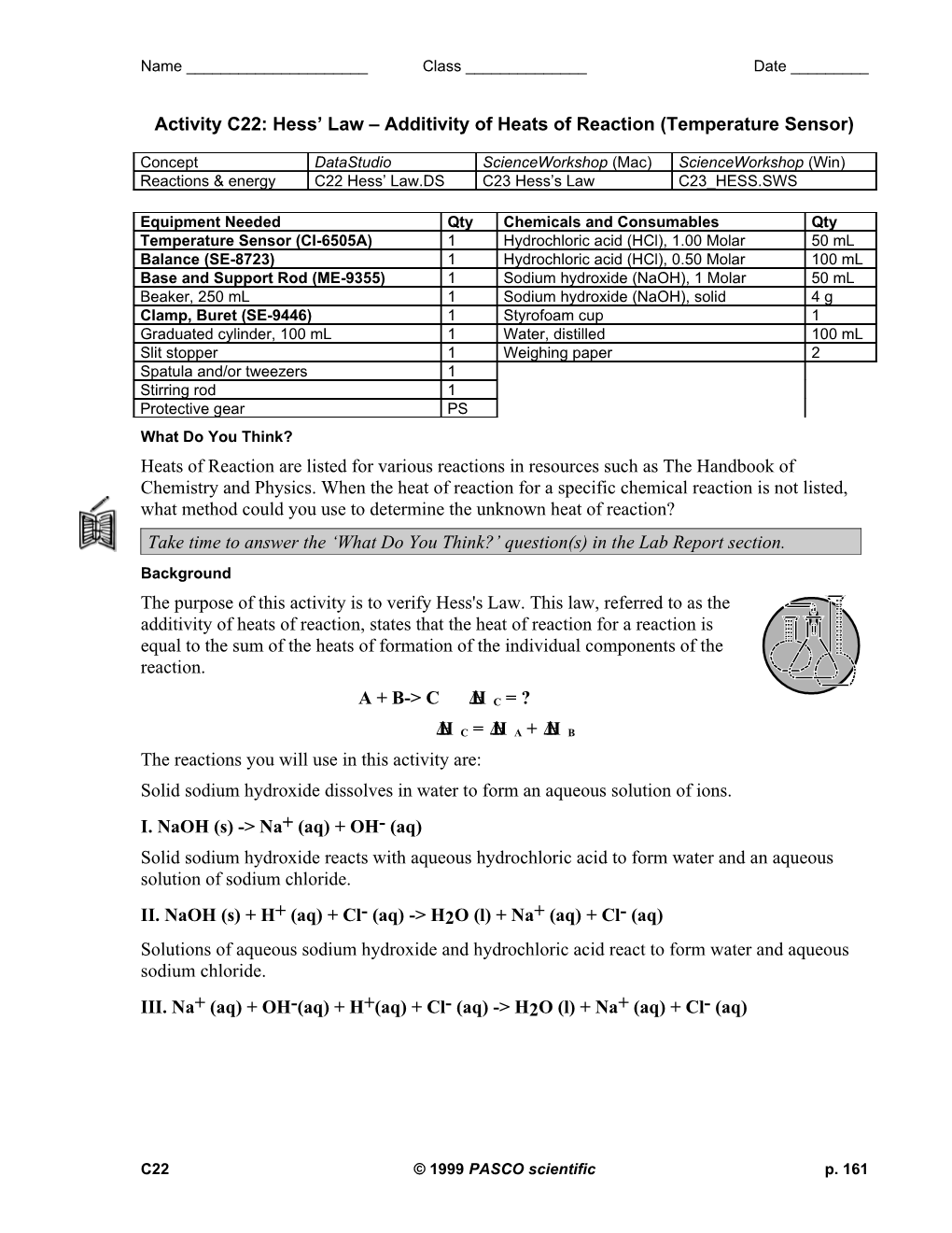 Experiment C2: Acid-Base Titration (Ph Sensor)