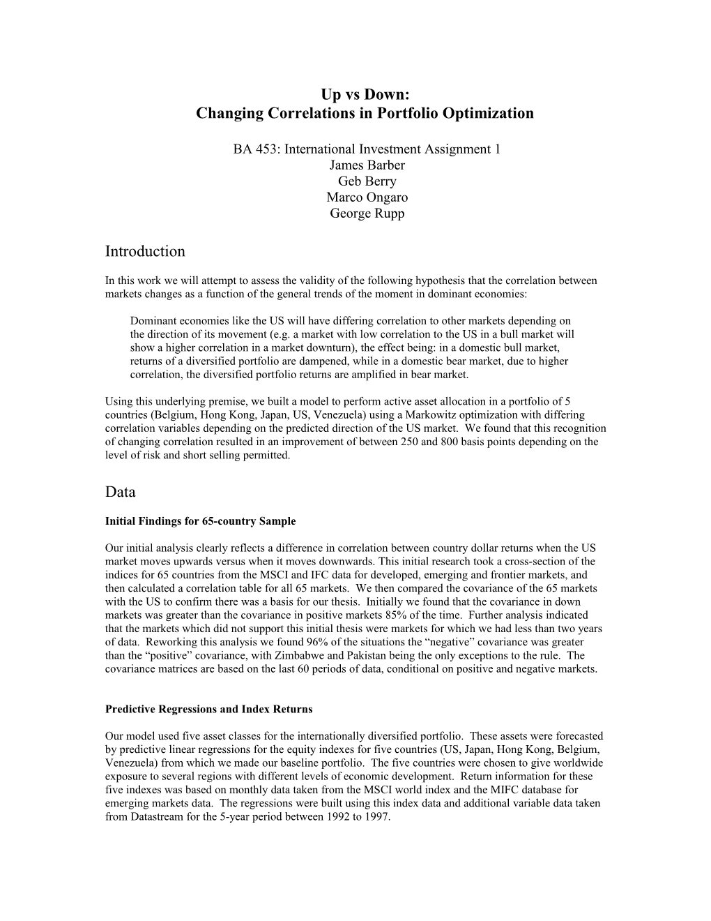 Setup and Methodology