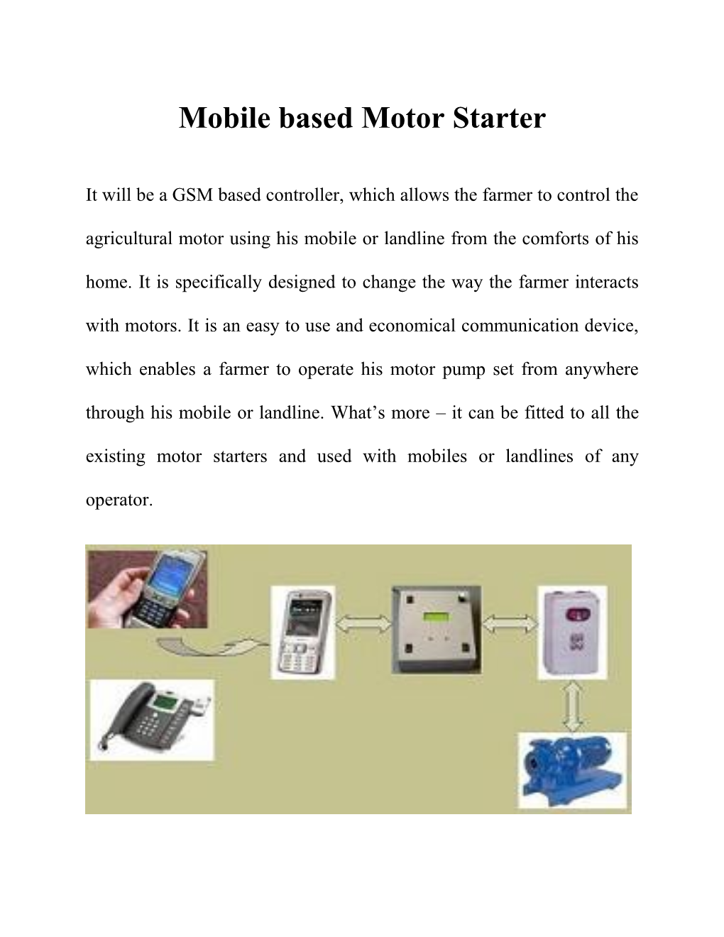 Mobile Based Motor Starter