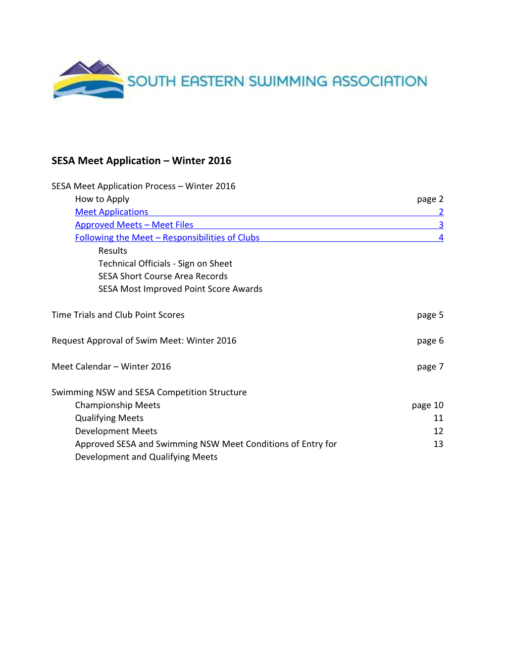 SESA Meet Application Winter2016