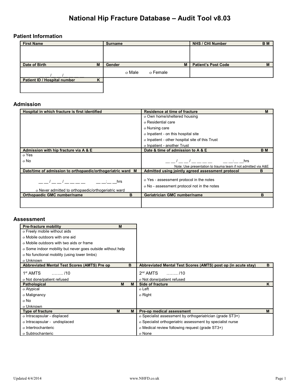 NHFD Audit Tool V8.03