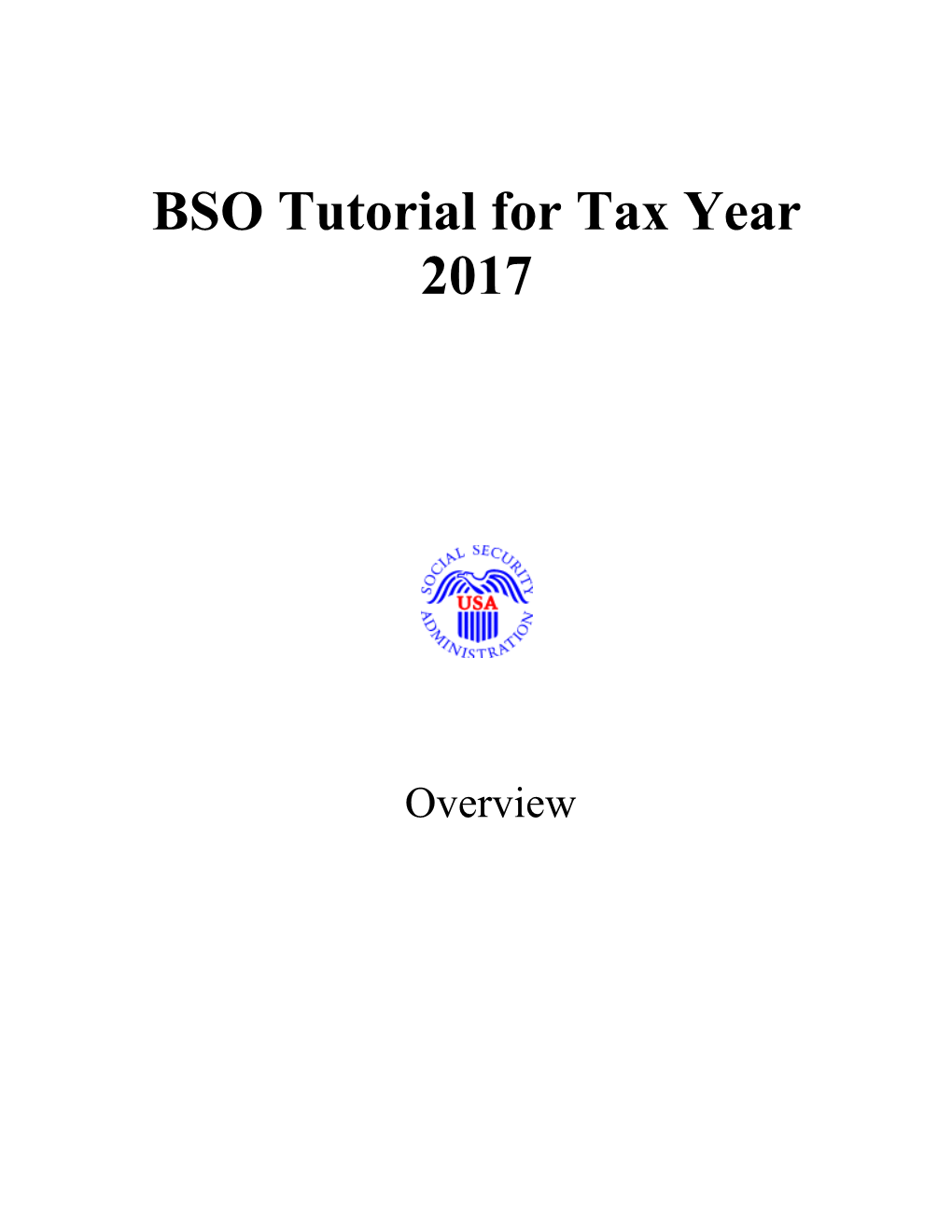 BSO Tutorial for Tax Year 2017