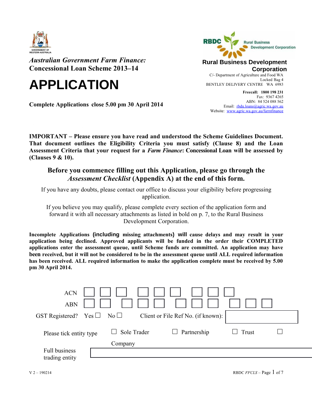 Complete Applicationsclose 5.00Pm 30April2014