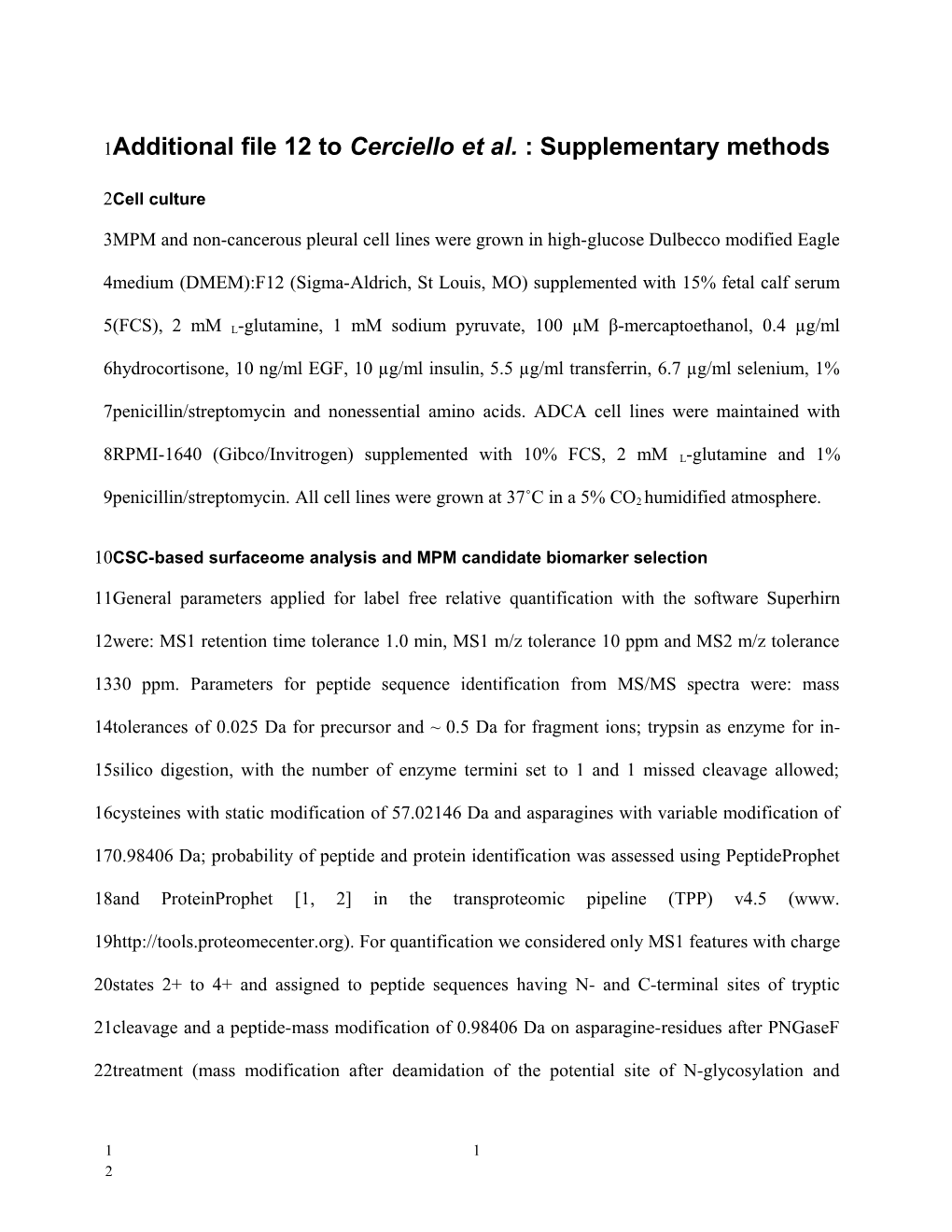 Additional File 12 to Cerciello Et Al. : Supplementary Methods