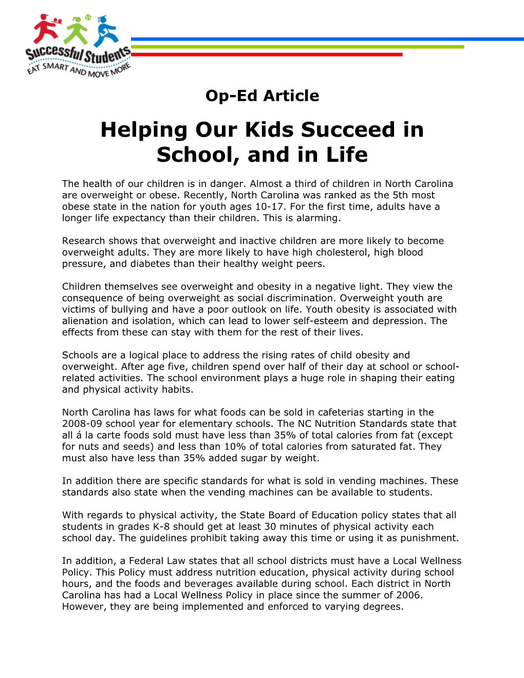 Helping Our Kids Succeed in School, and in Life