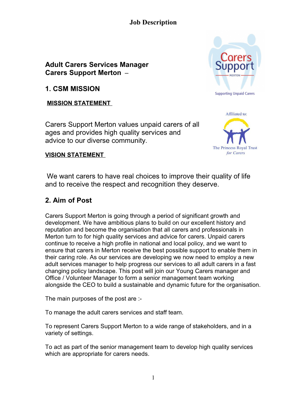 Carers Support Merton (CSM) Young Carers Project Co-Ordinator