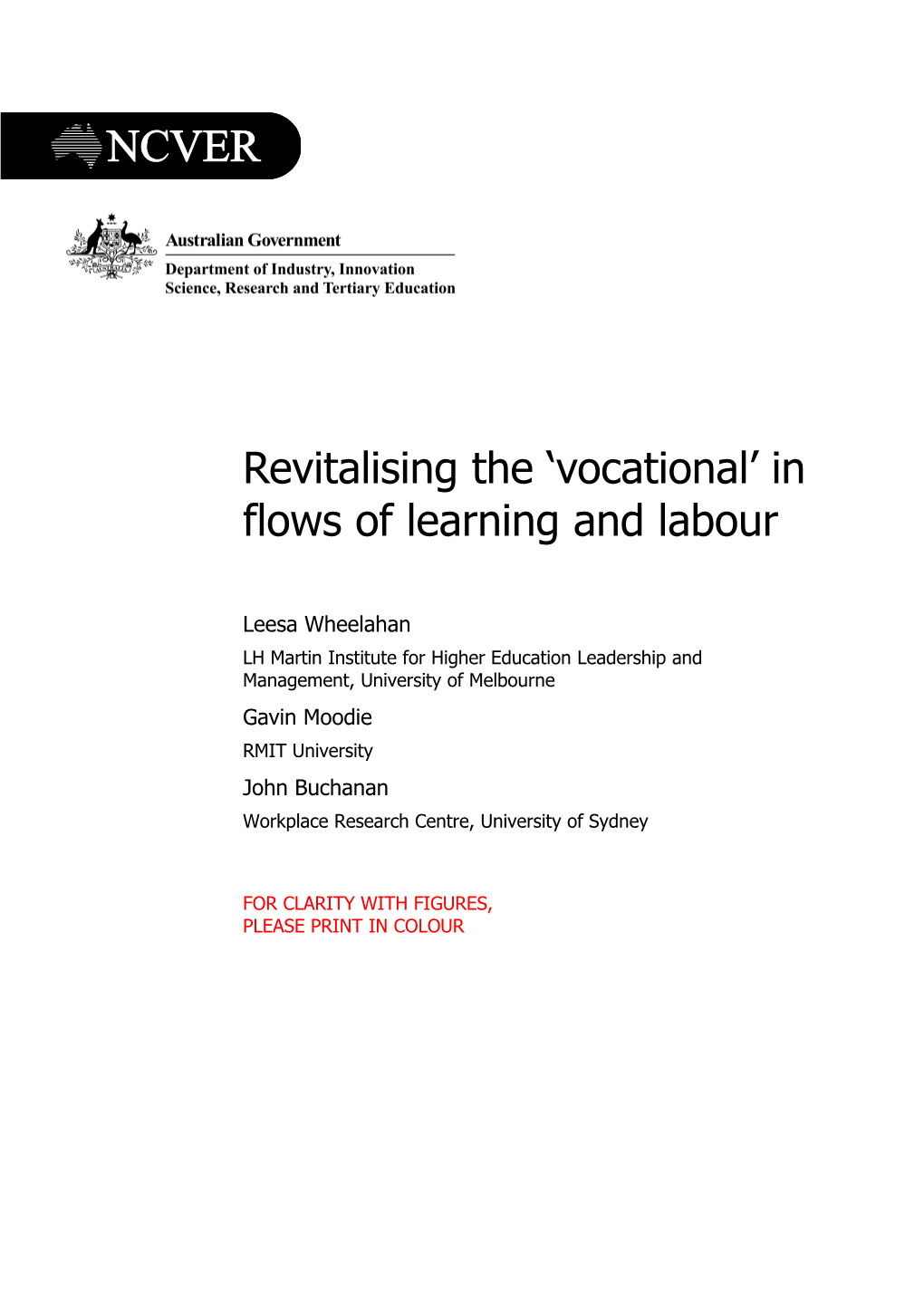 Revitalising the Vocational in Flows of Learning and Labour