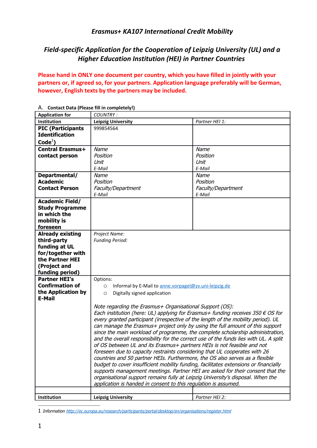 Erasmus+ KA107 International Credit Mobility