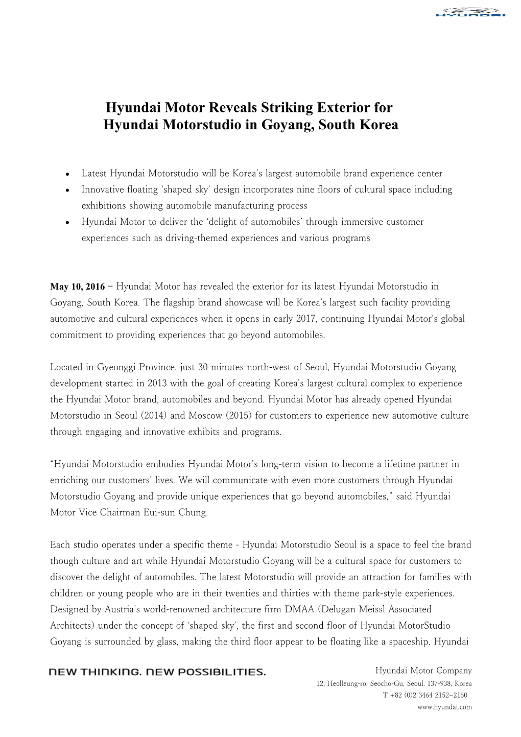 Hyundai Motor Revealsstriking Exterior For
