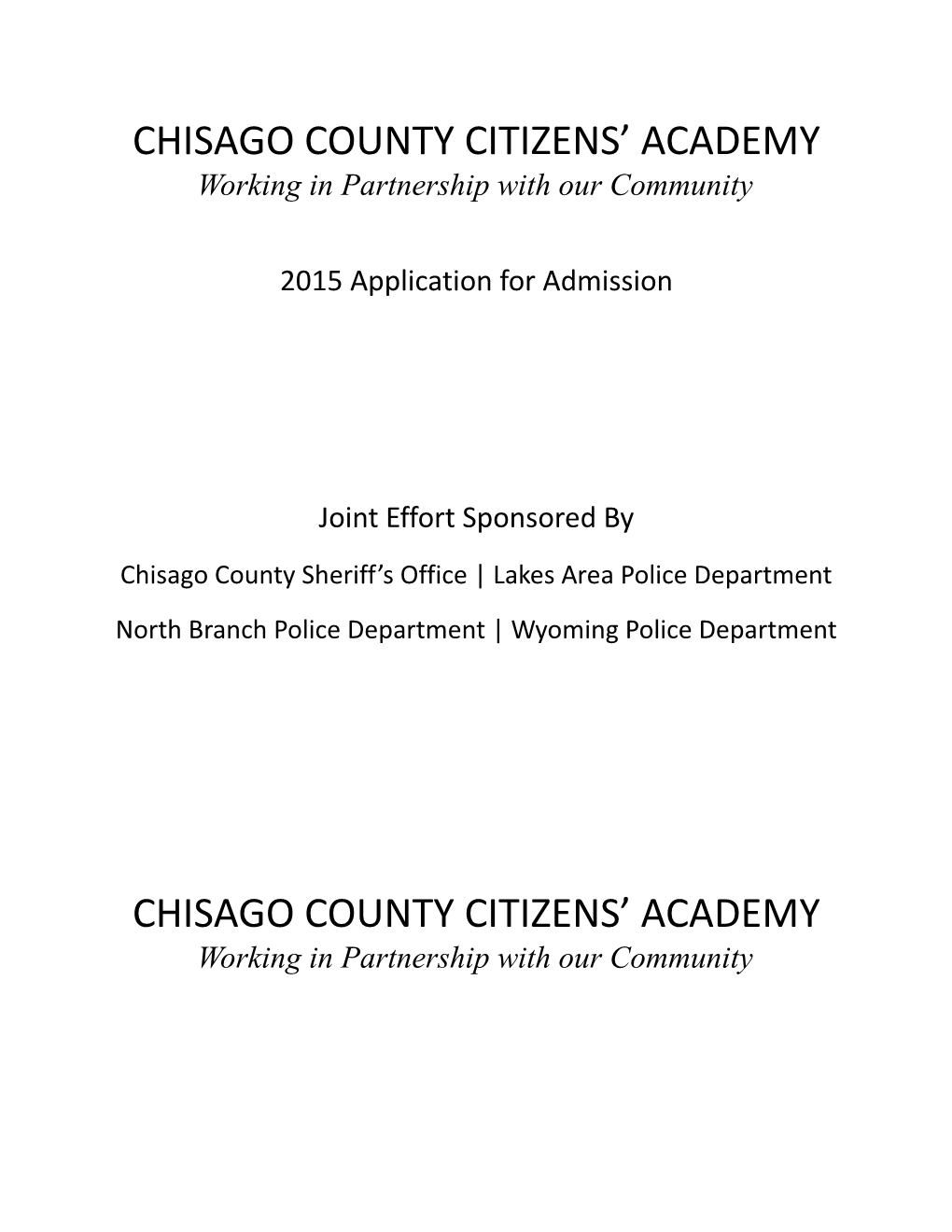 Chisago County Citizens Academy