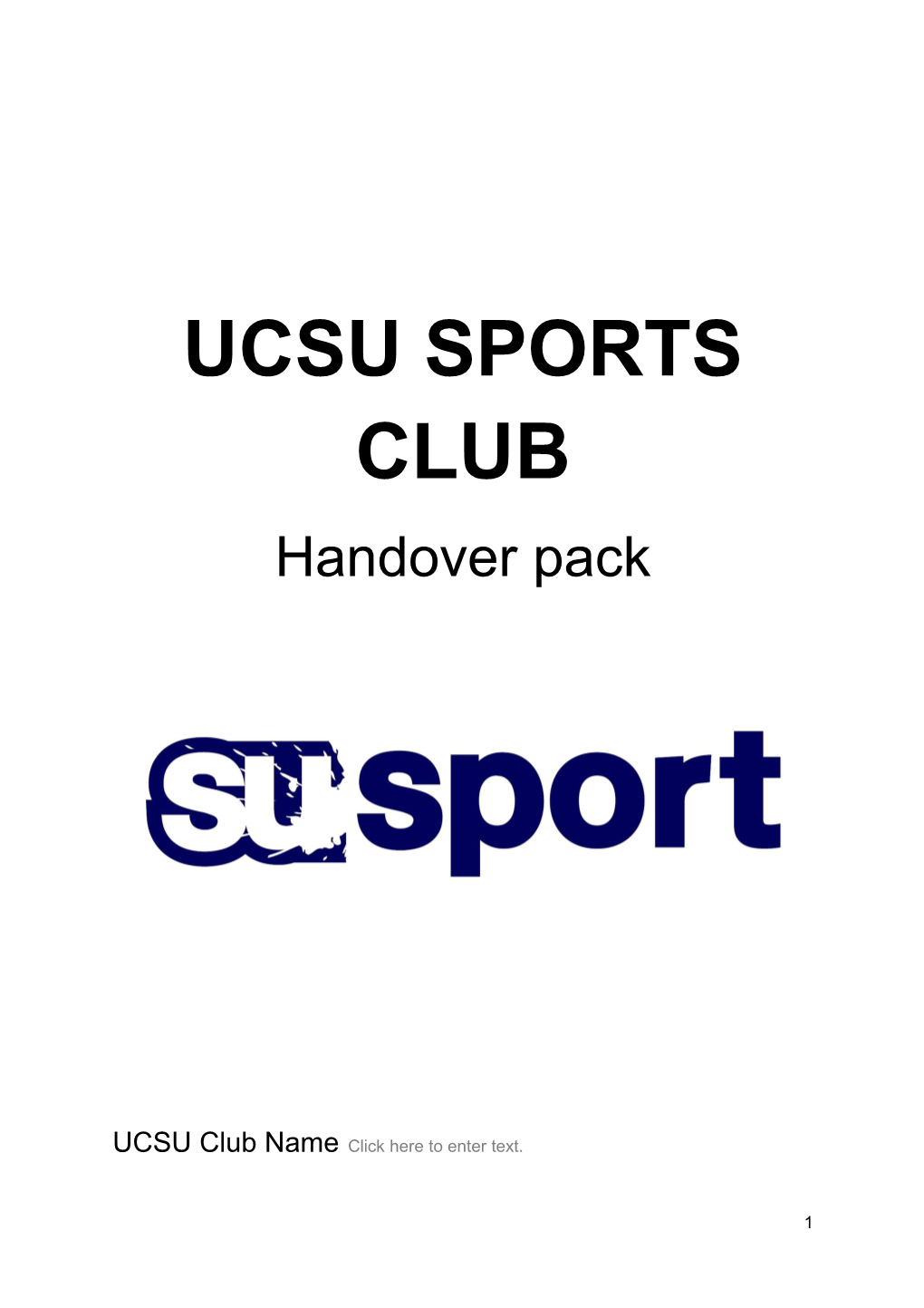 Ucsu Handover Pack