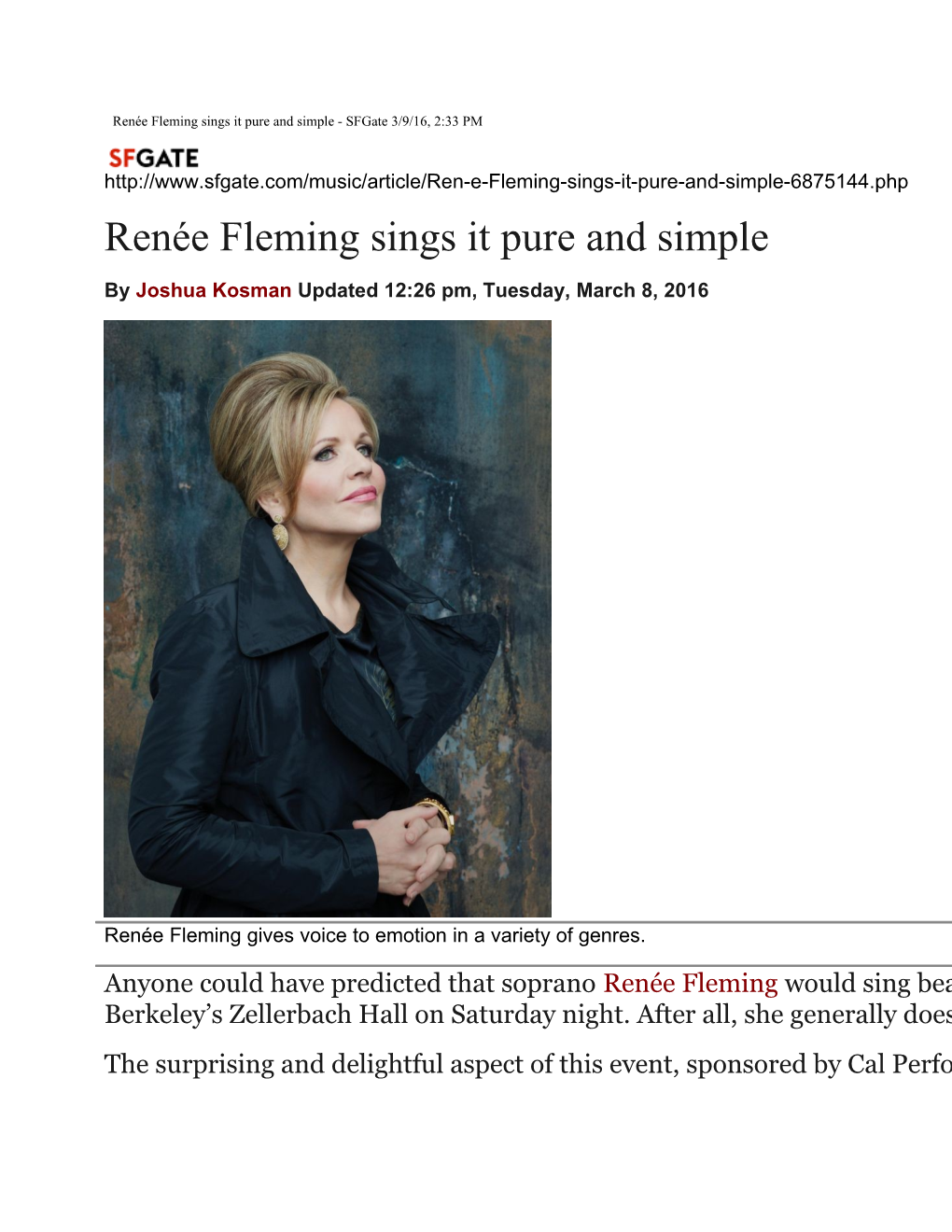 Renée Fleming Sings It Pure and Simple - Sfgate 3/9/16, 2:33 PM