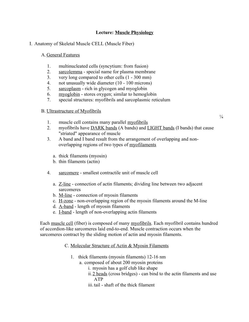 Lecture: Muscle Physiology