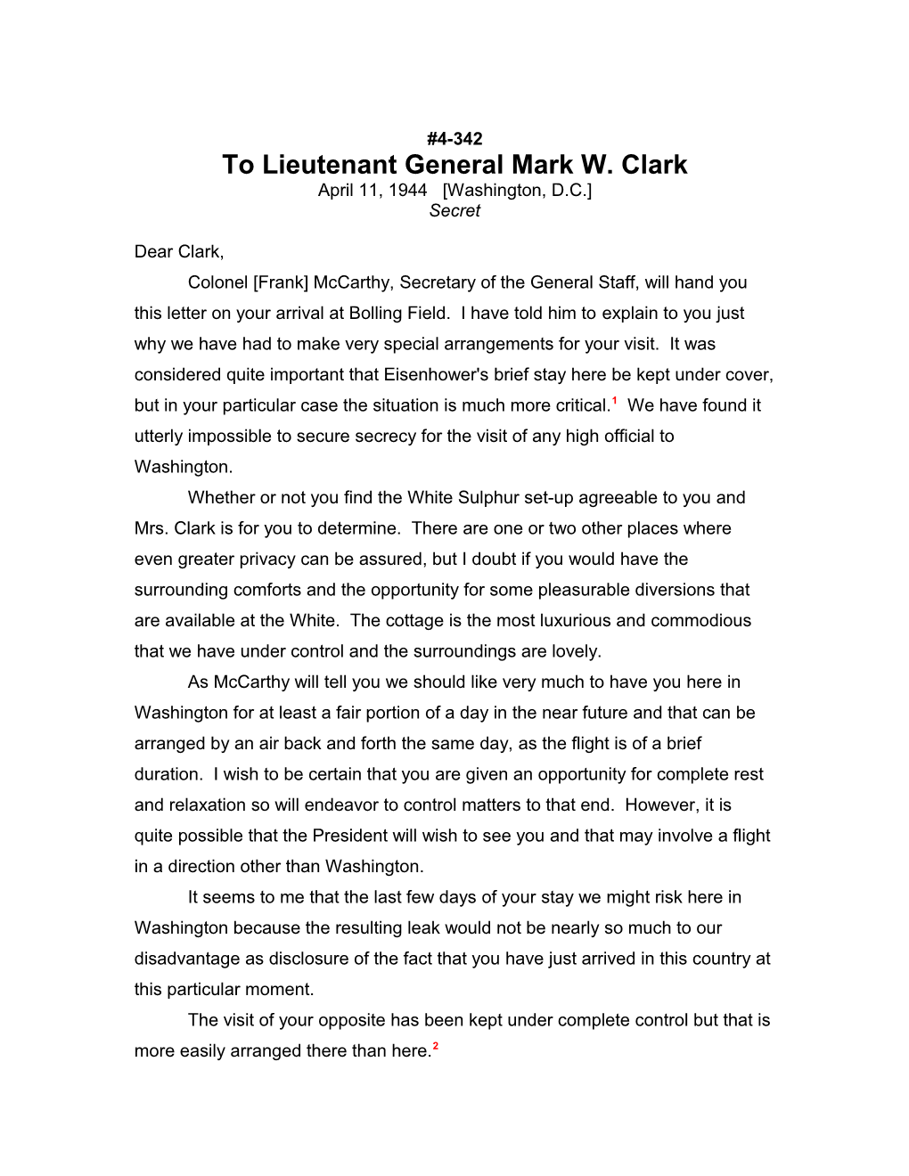 To Lieutenant General Mark W. Clark