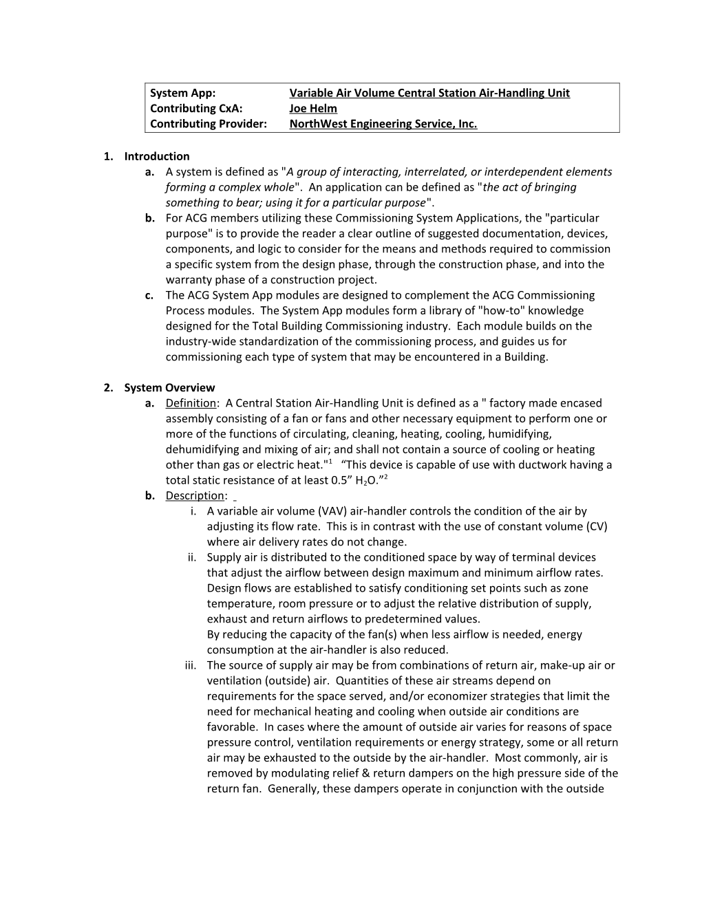 System App:Variable Air Volume Central Station Air-Handling Unit