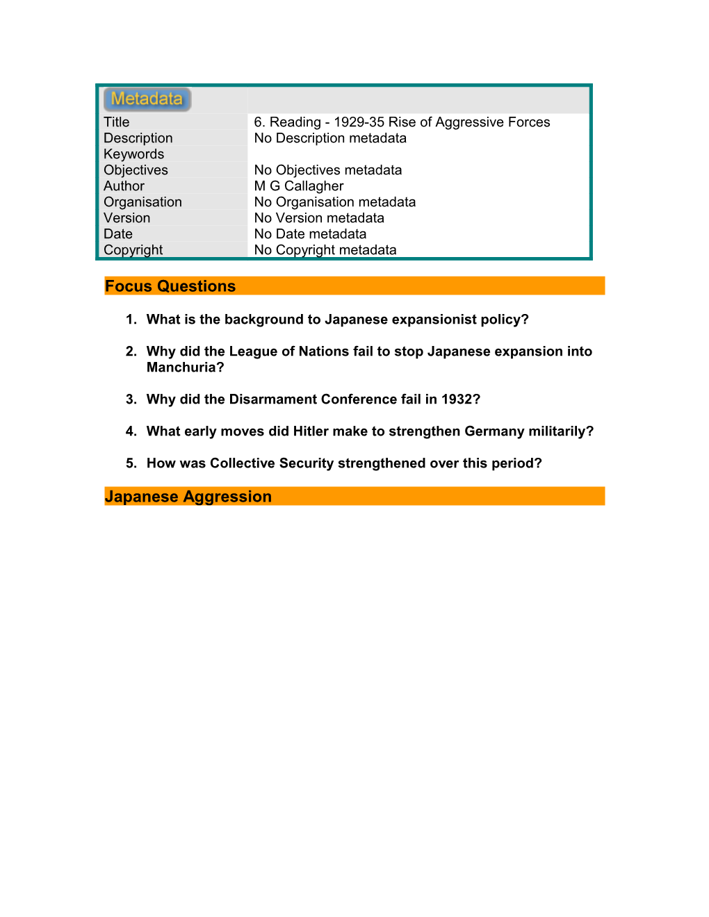 6. Reading - 1929-34 Rise of Aggressive Forces