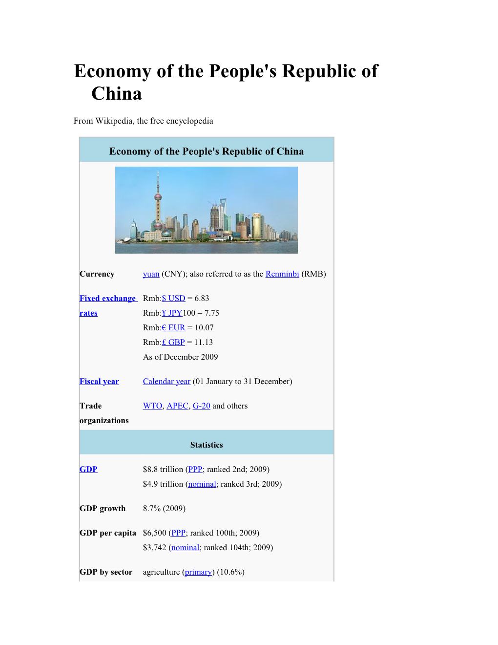 Economy of the People's Republic of China