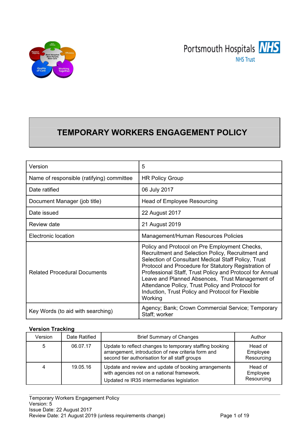 Temporary Workers Engagement Policy