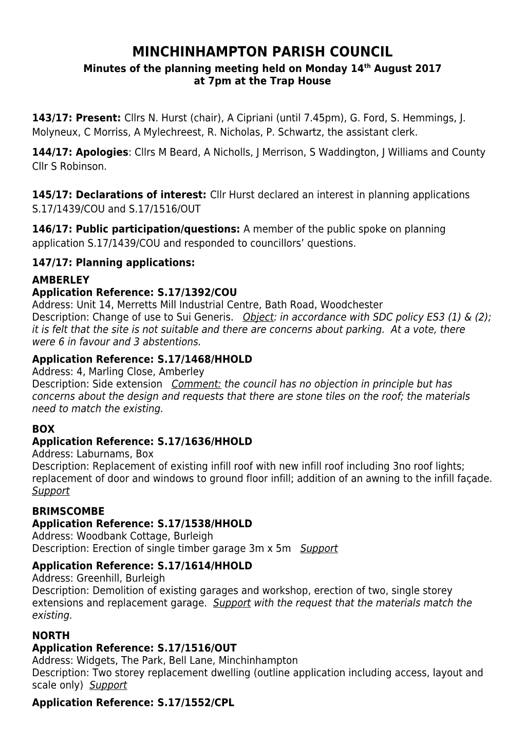 Minchinhampton Parish Council